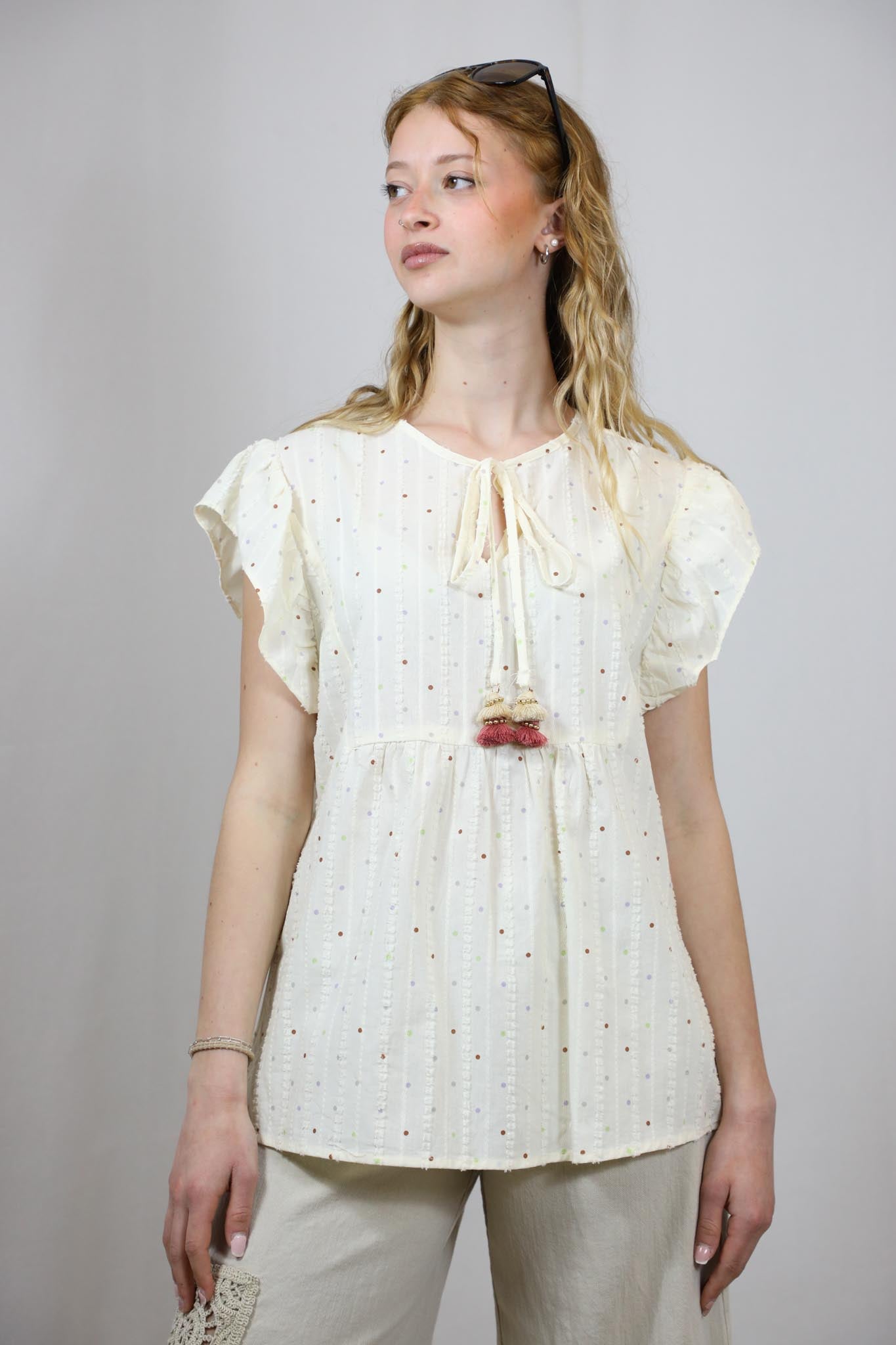 Camicia cotone a Pois