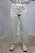 Pantalone cropped con bandana ricamata