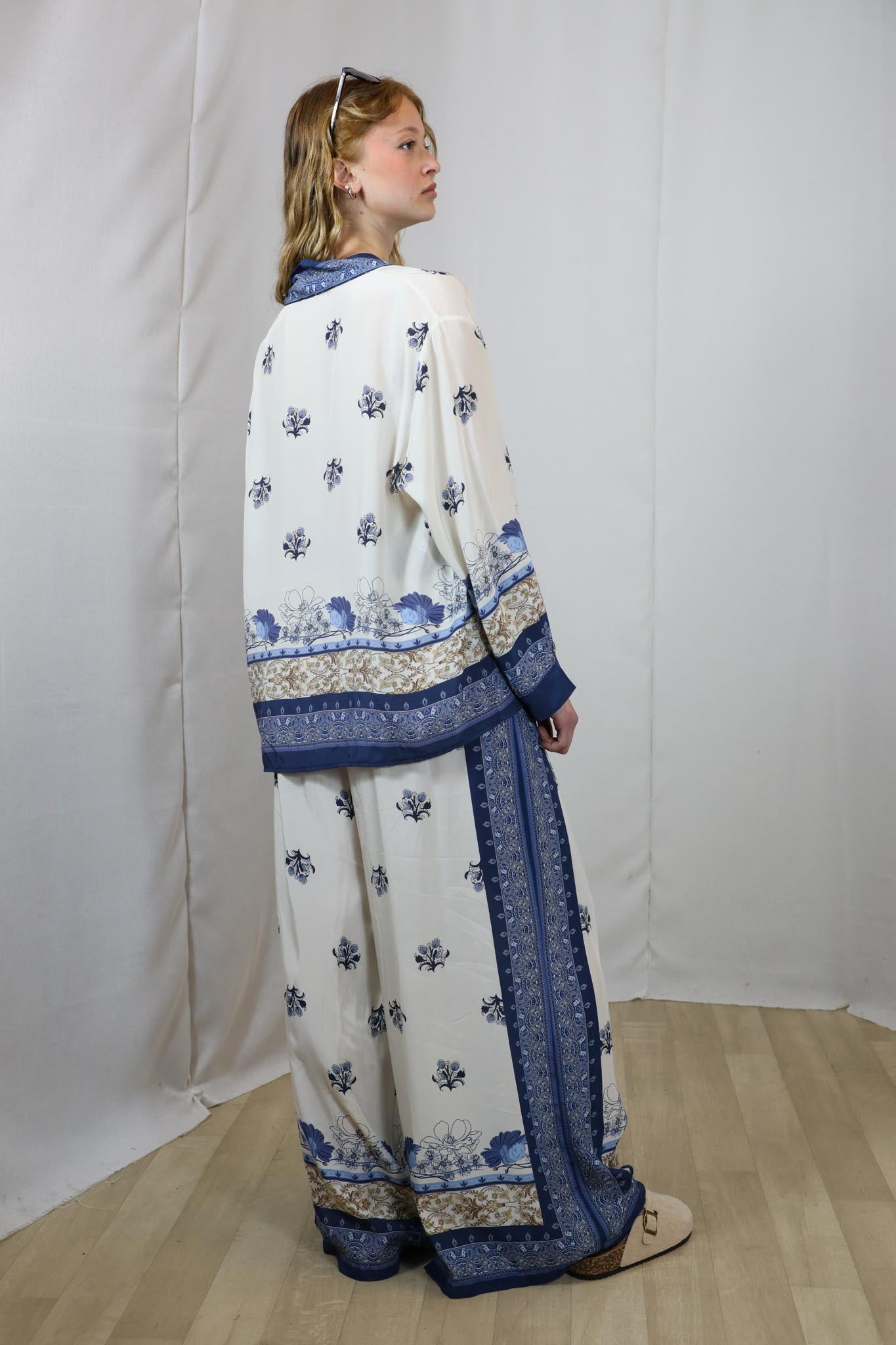 Pantalone Palazzo Motivo Floreale
