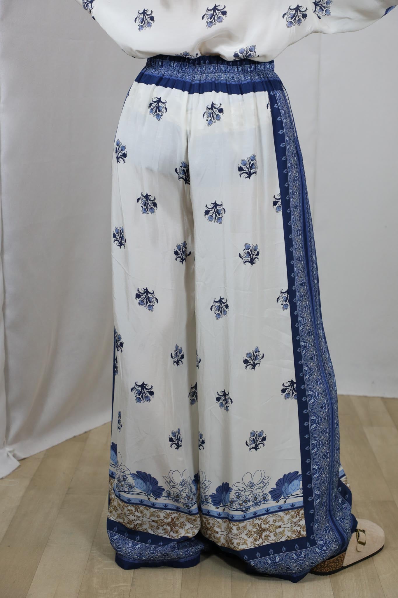 Pantalone Palazzo Motivo Floreale