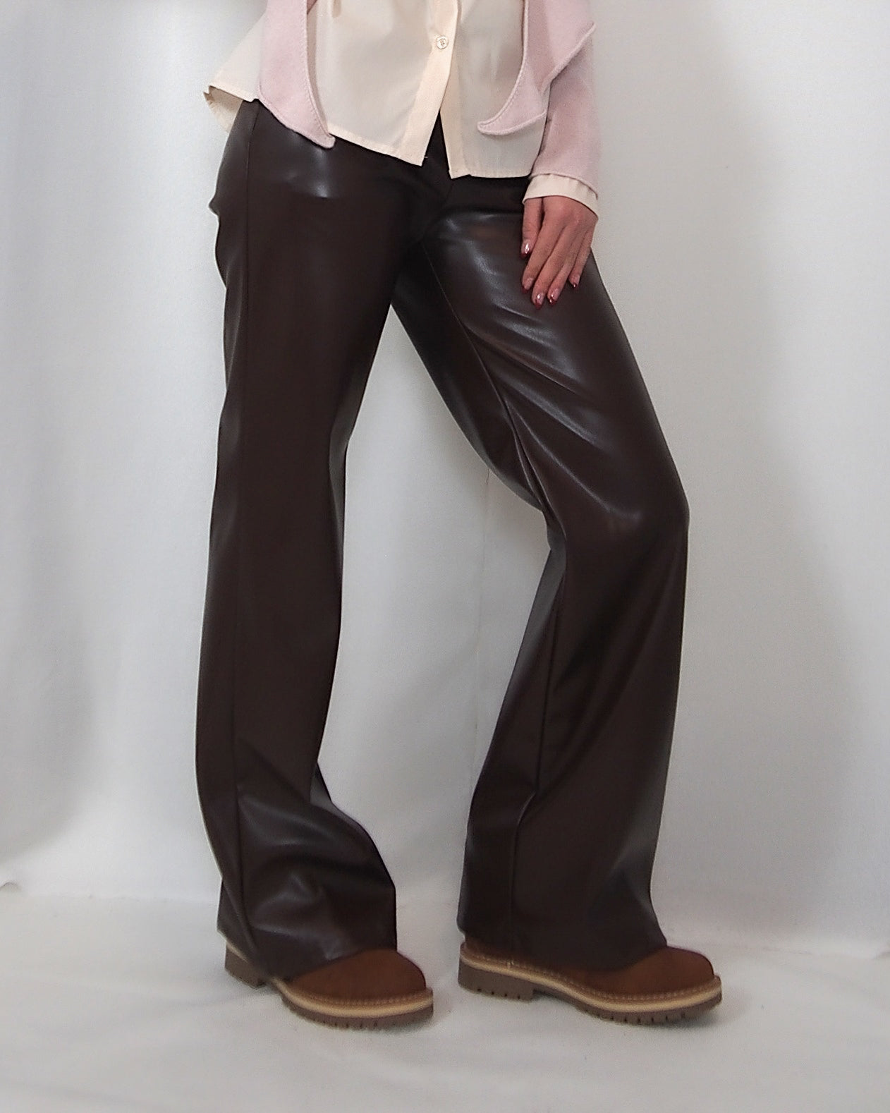 PANTALONE WIDE-LEG IN ECOPELLE "ELEGANCE"