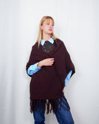 Mantella con frange in Maglia