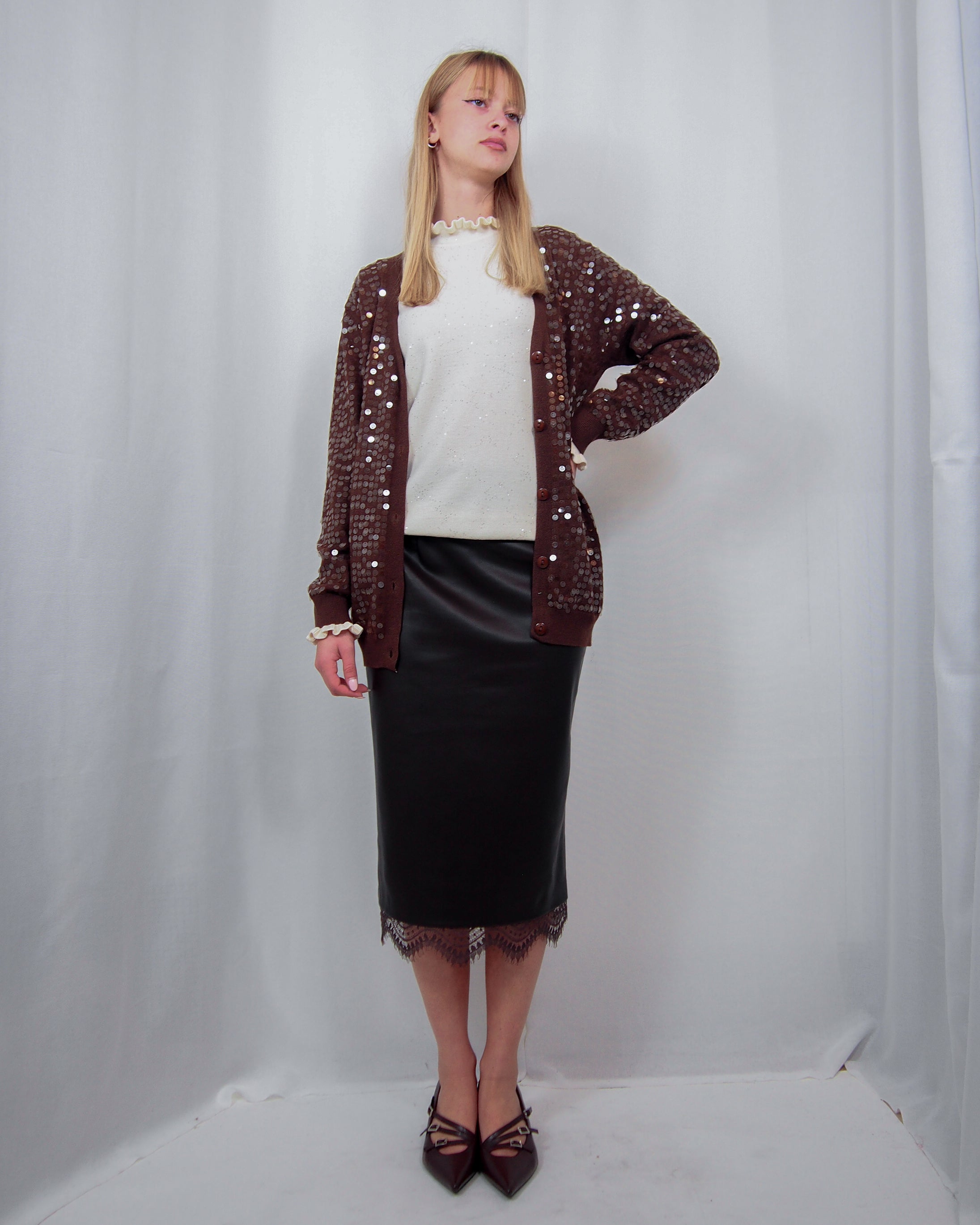 Cardigan in maglia con Paillettes SUSY MIX