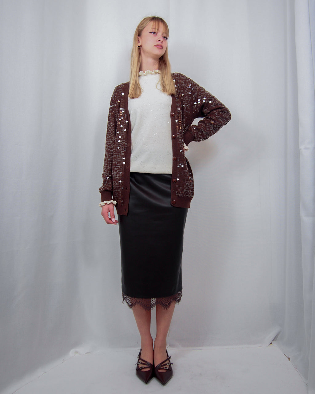 Cardigan in maglia con Paillettes SUSY MIX