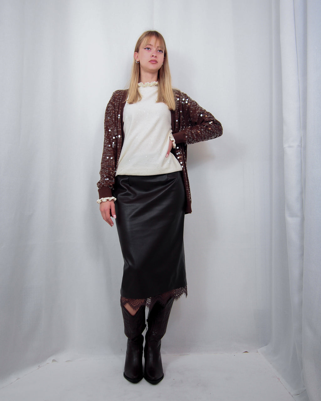 Cardigan in maglia con Paillettes SUSY MIX