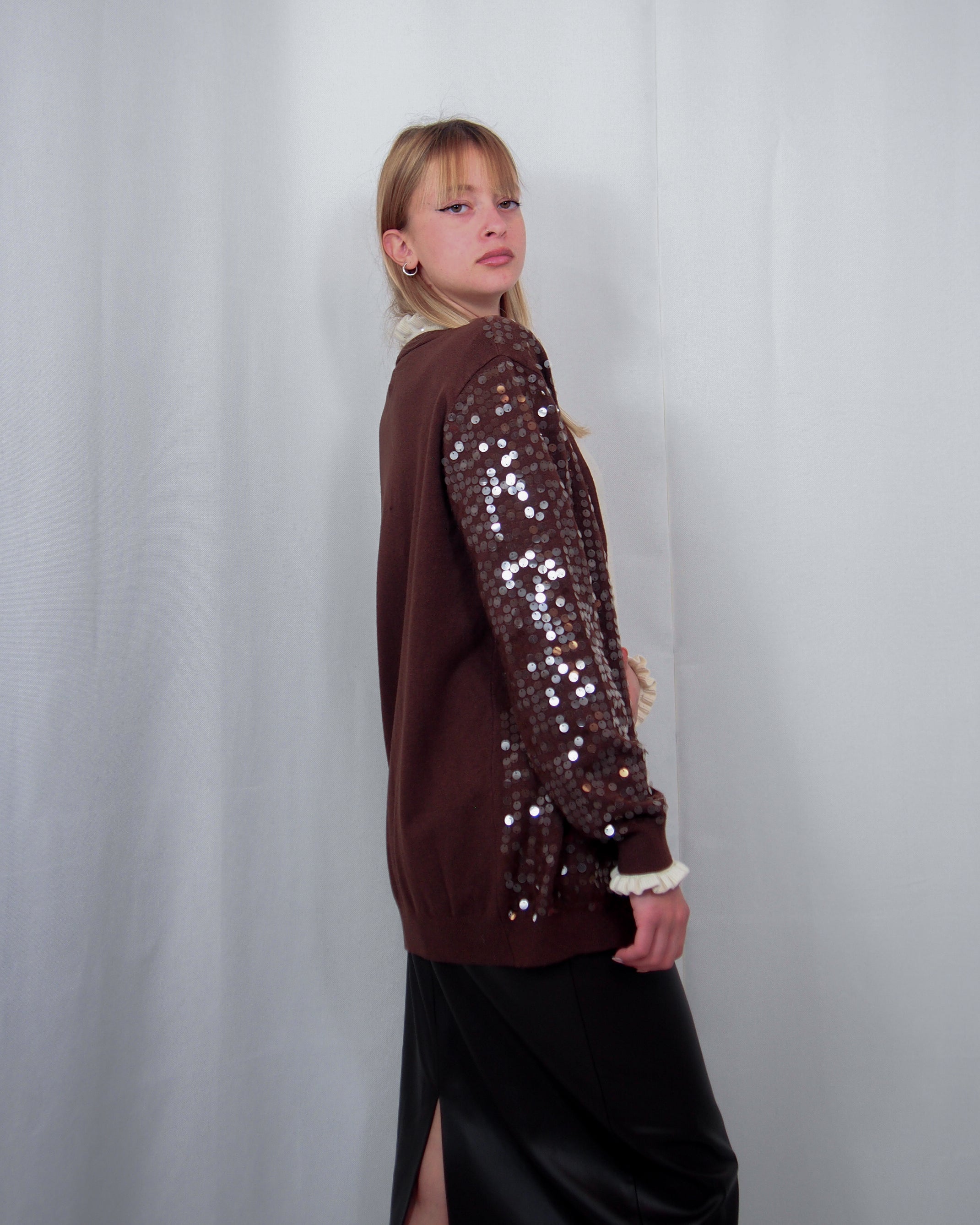 Cardigan in maglia con Paillettes SUSY MIX
