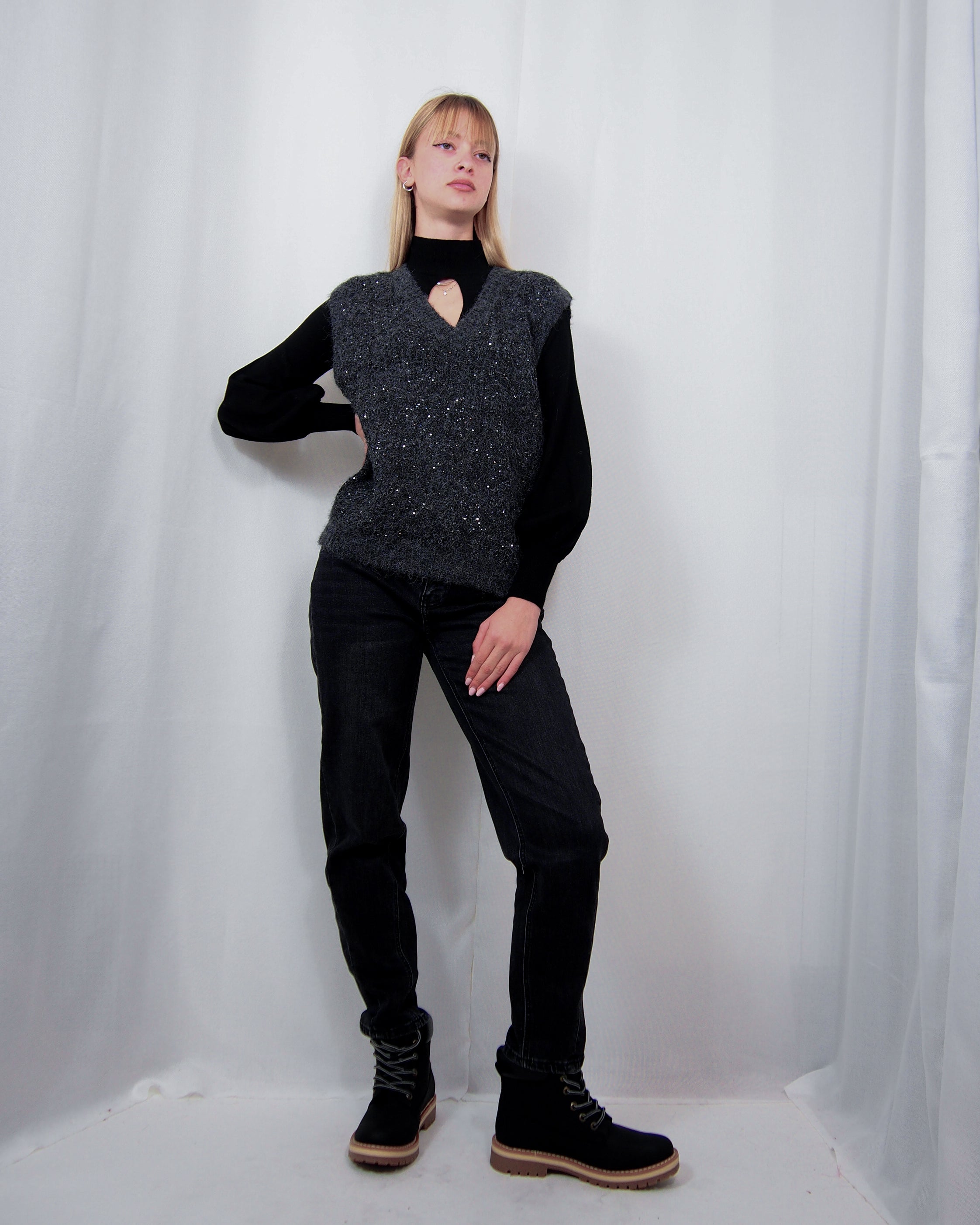 JEANS BARREL BLU END BLAK