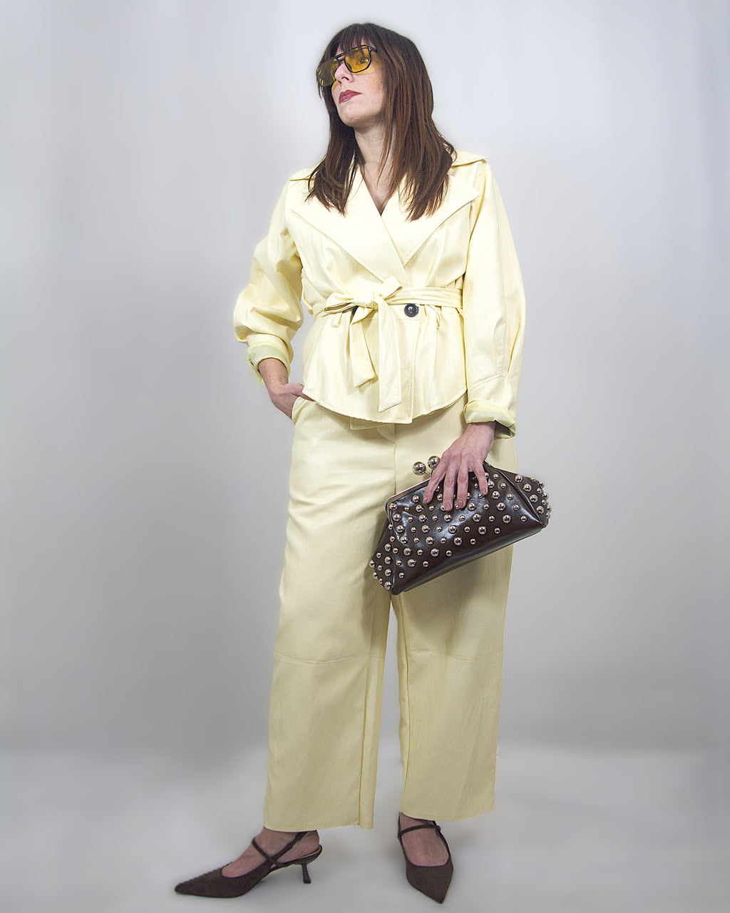 Giacca in ecopelle "Yellow"