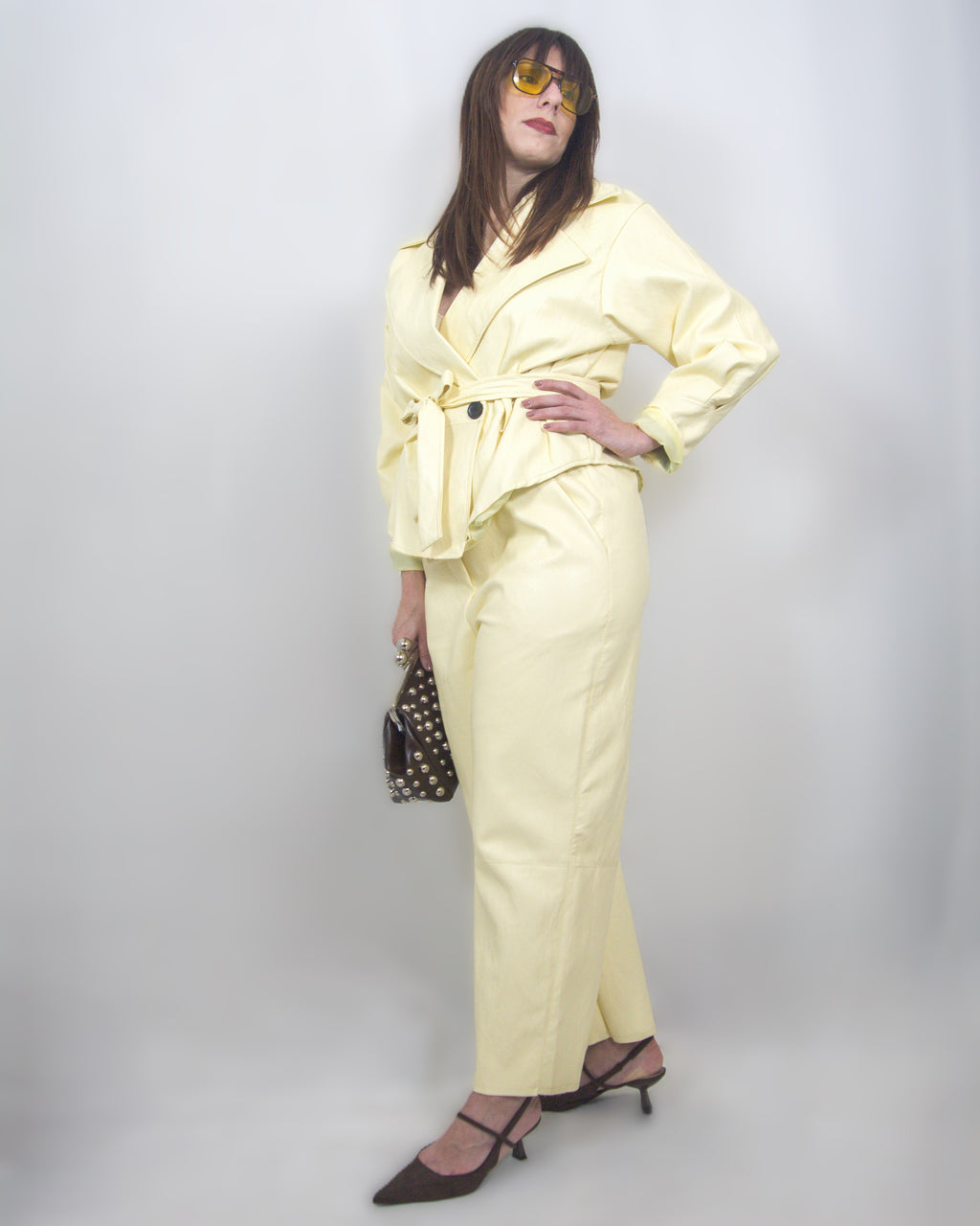 Giacca in ecopelle "Yellow"