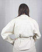 giacca in ecopelle "white"