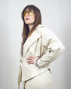 giacca in ecopelle "white"