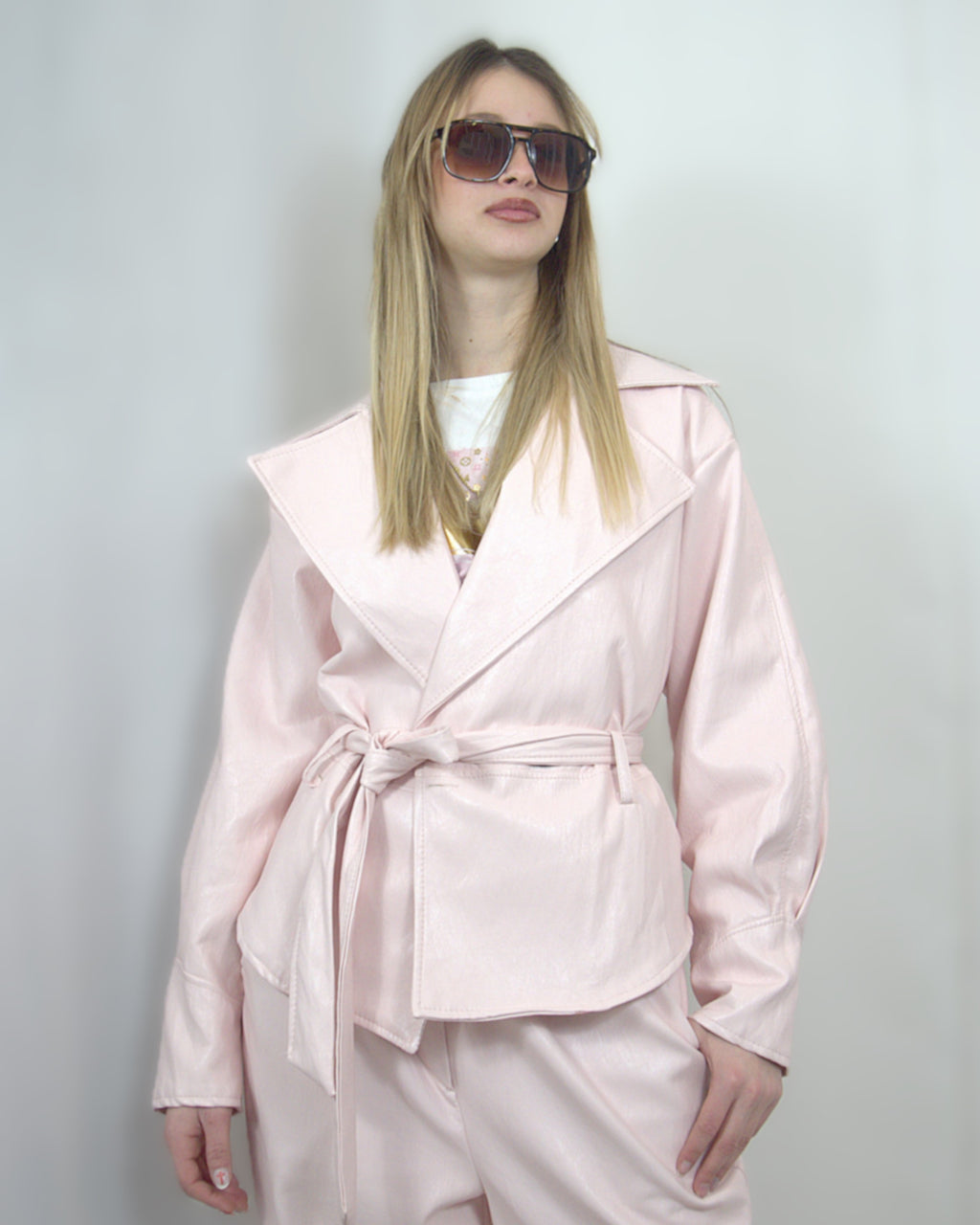 Giacca in ecopelle Rosa