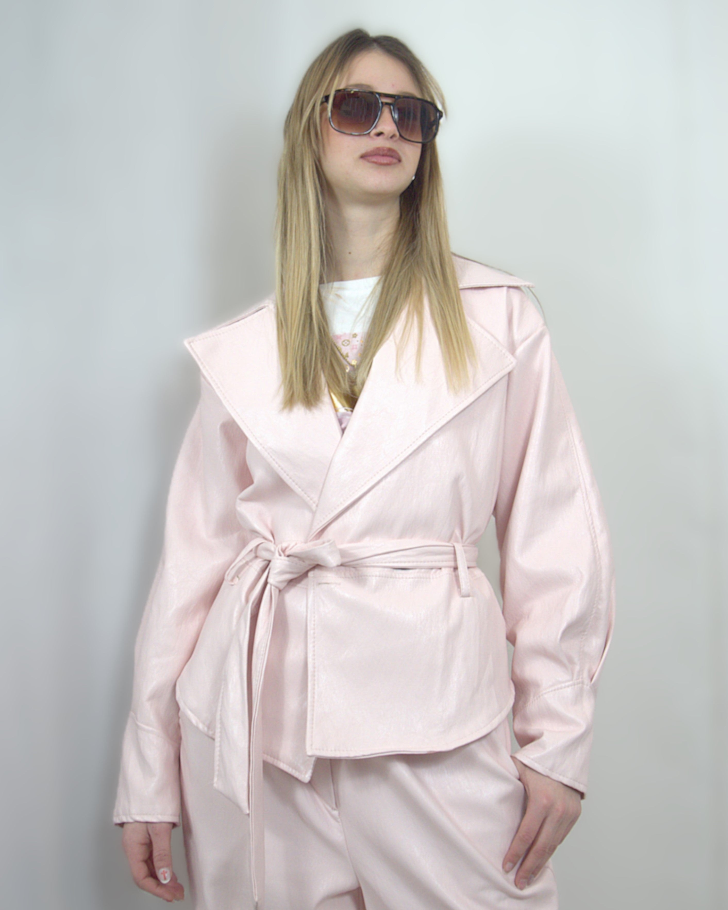 Giacca in ecopelle Rosa