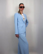 Blazer in tessuto fluido Azzurro