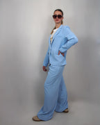 Blazer in tessuto fluido Azzurro