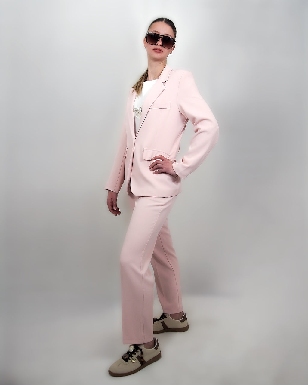 Pantaloni in tessuto fluido Rosa