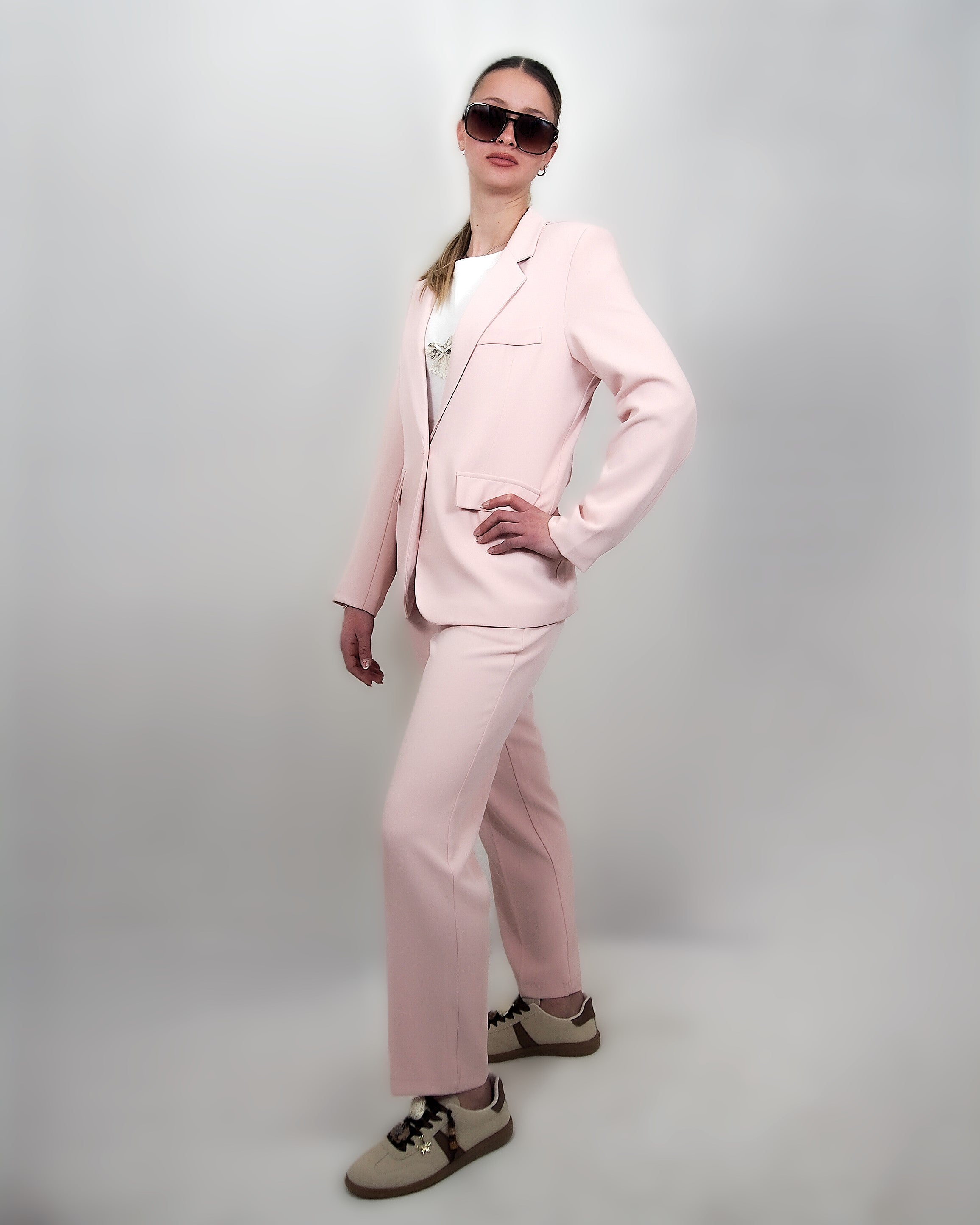 Pantaloni in tessuto fluido Rosa