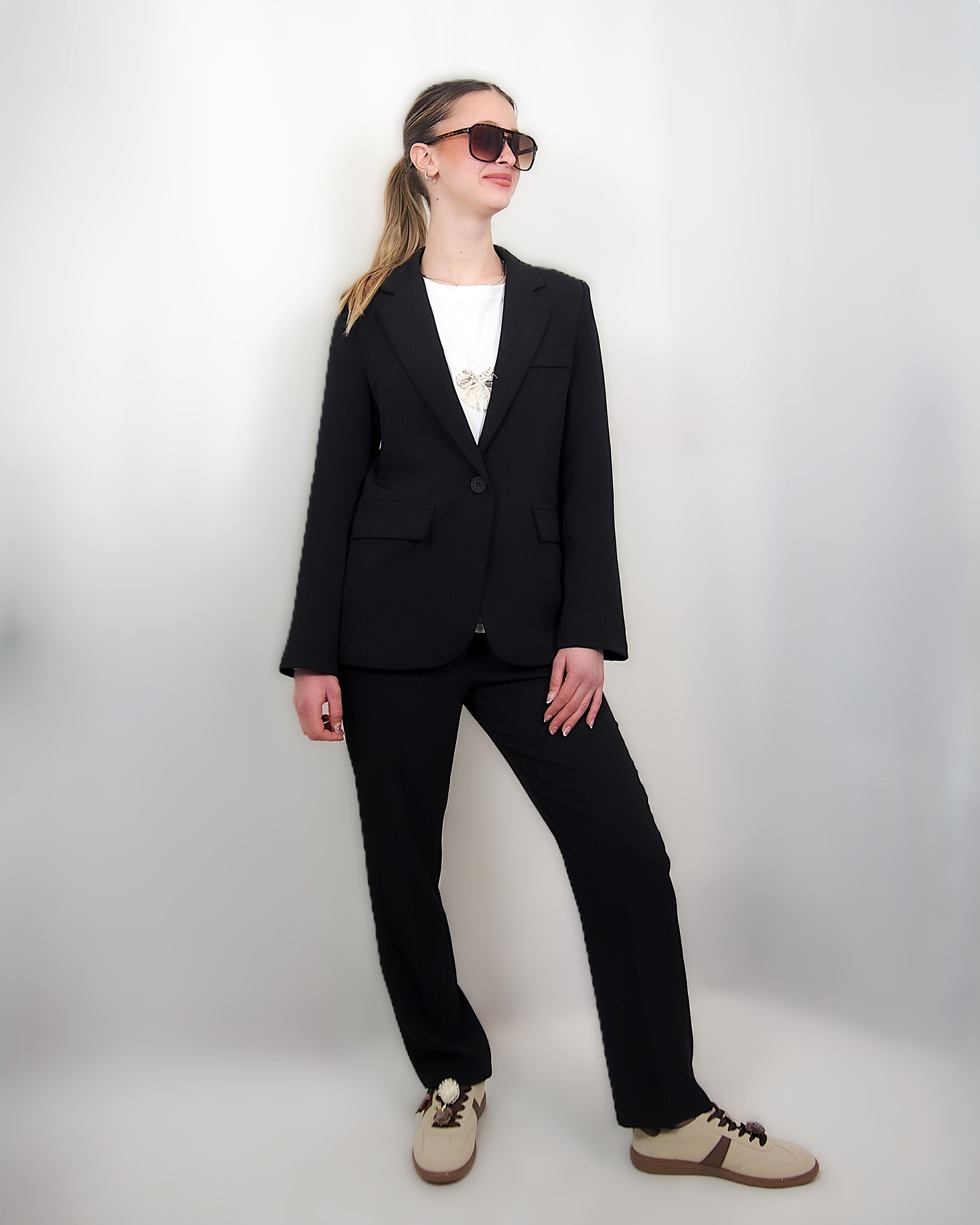 Pantaloni in tessuto Fluido Nero