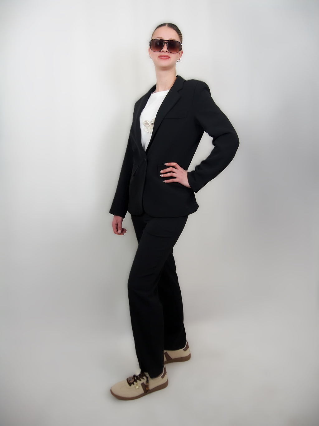 Blazer in  Tessuto fluido Nero