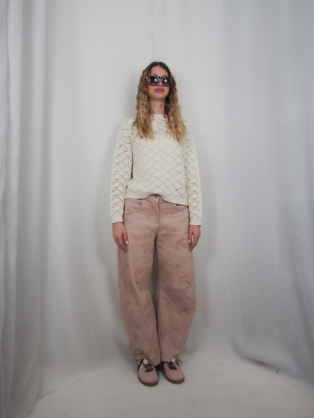 Jeans "Susy Mix fiore rosa"