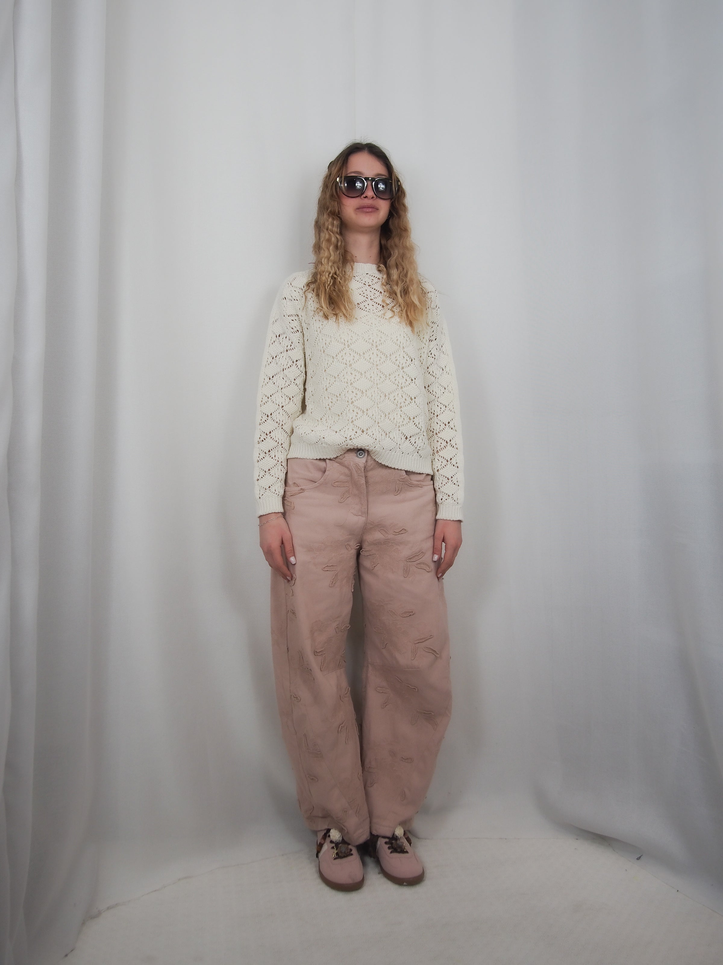 Jeans "Susy Mix fiore rosa"