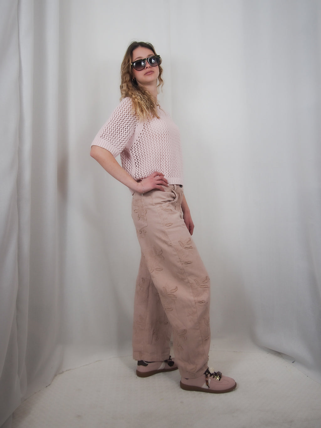 Jeans "Susy Mix fiore rosa"