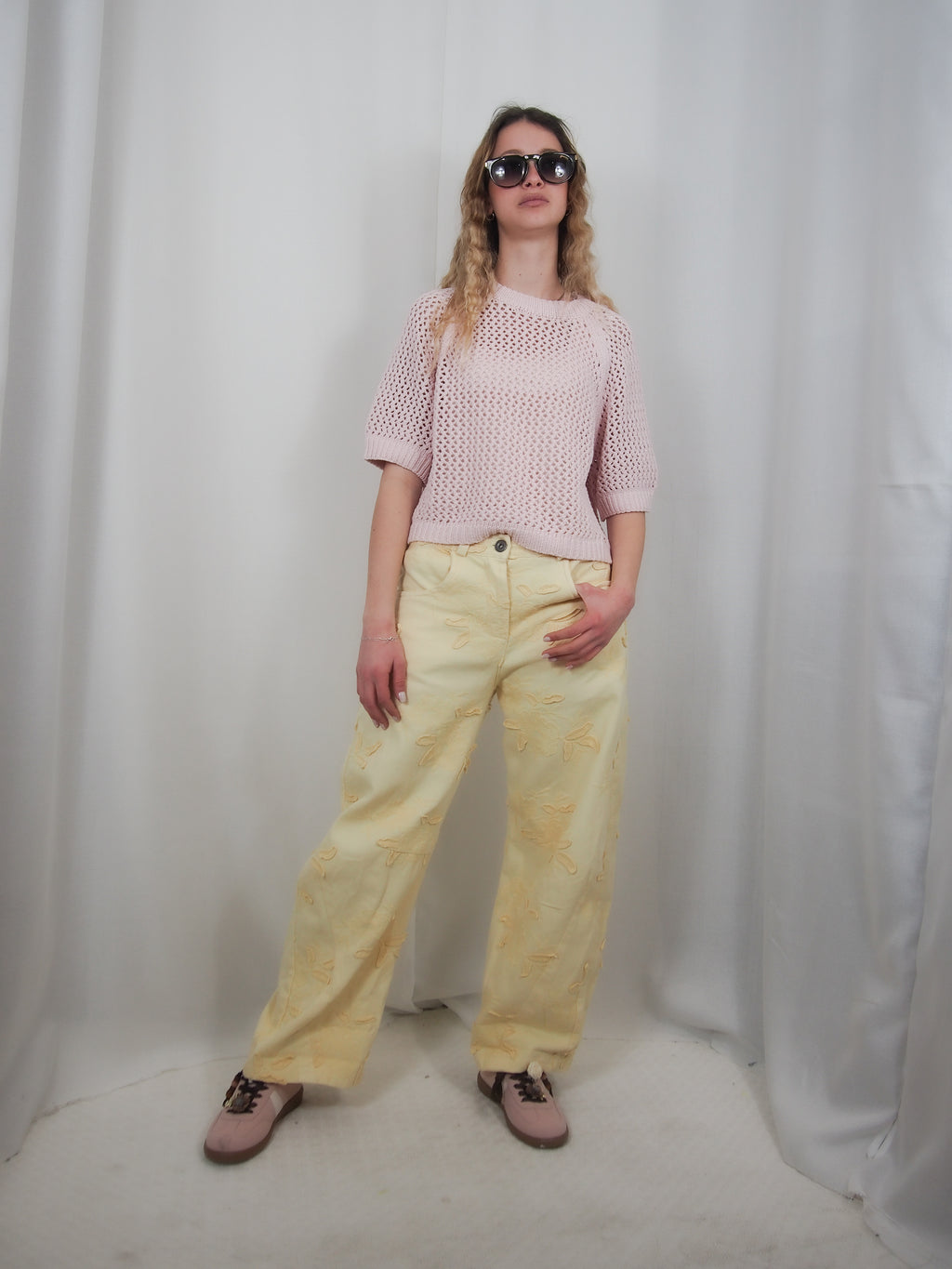 Jeans "Susy Mix  fiore giallo"