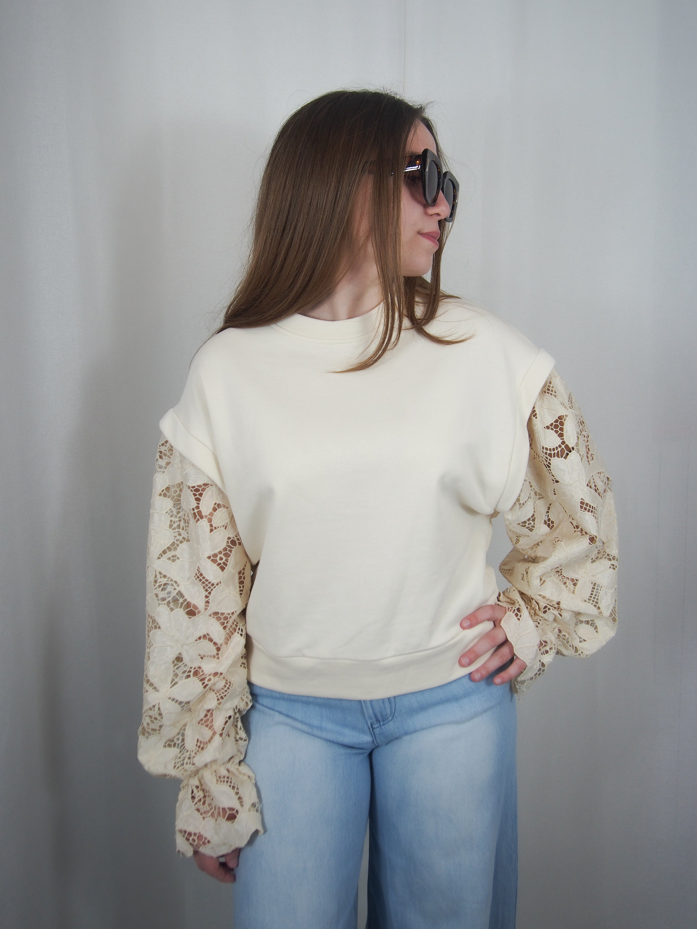 Maglia manica  lunga traforata