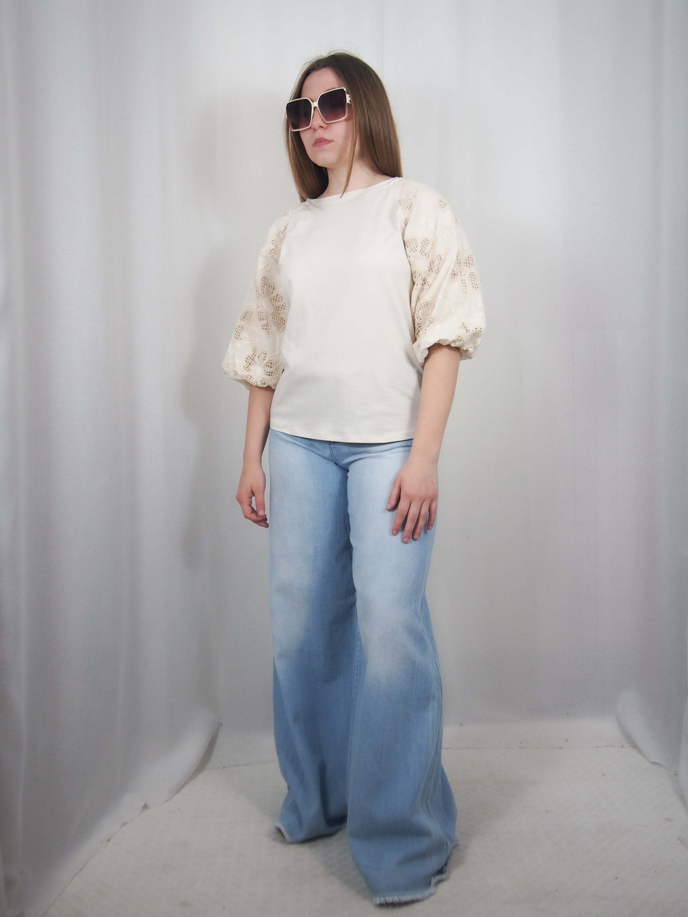 Jeans Palazzo con Frange