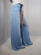 Jeans Palazzo con Frange