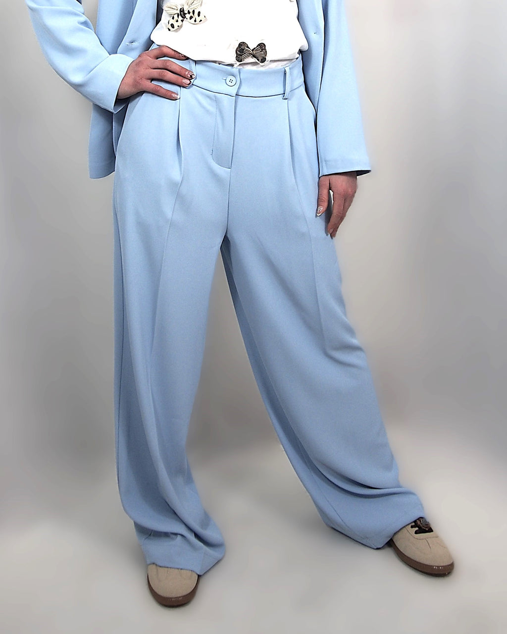 Pantalone in tessuto Fluido Azzurro
