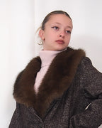 BLAZER TWEED CON COLLO IN PELLICCIA REMOVIBILE "HERITAGE"