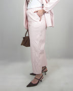 pantaloni in ecopelle rosa