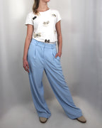 Pantalone in tessuto Fluido Azzurro