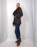 BLAZER TWEED CON COLLO IN PELLICCIA REMOVIBILE "HERITAGE"