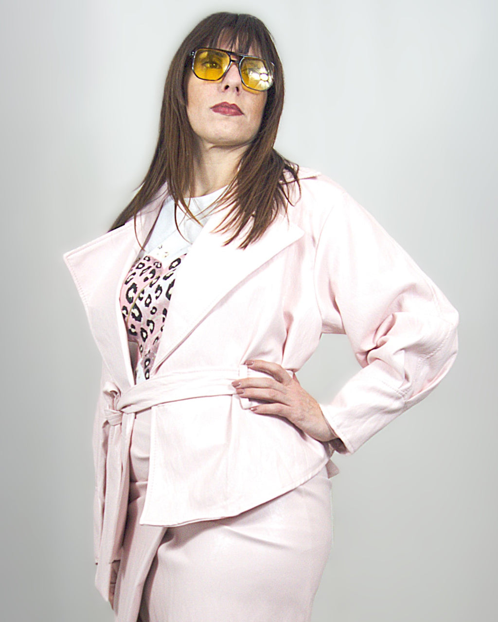 Giacca in ecopelle Rosa