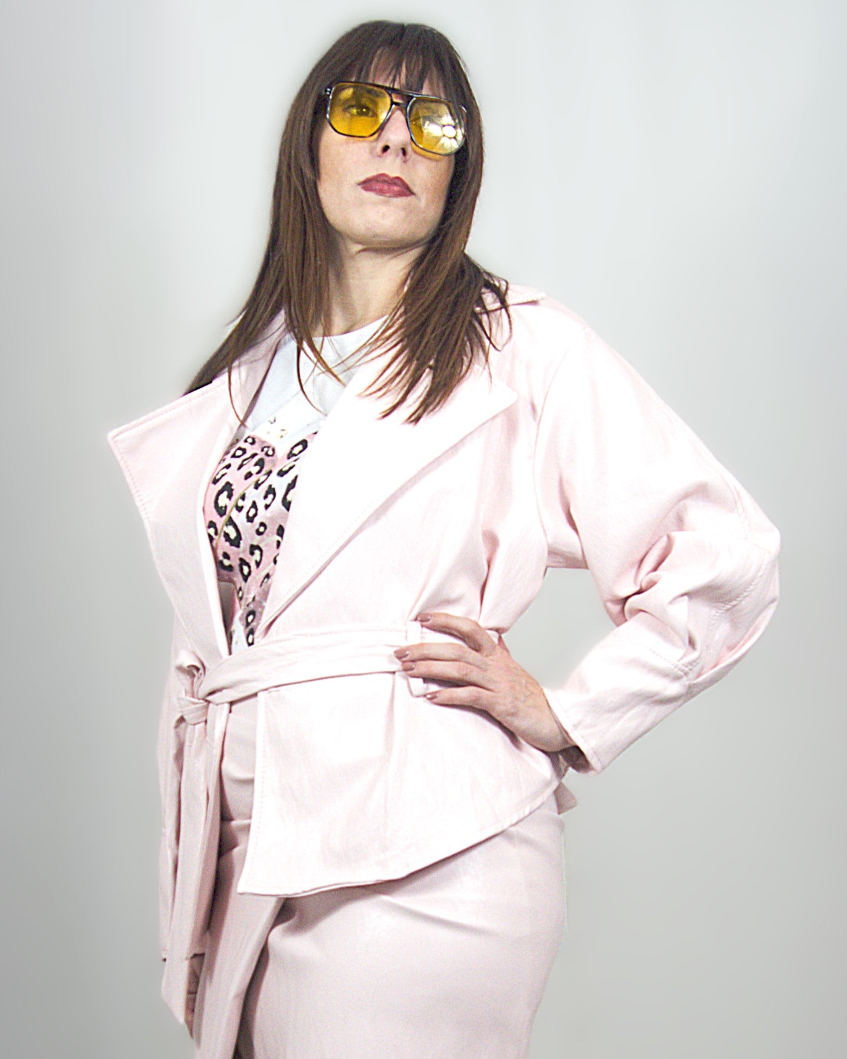 Giacca in ecopelle Rosa